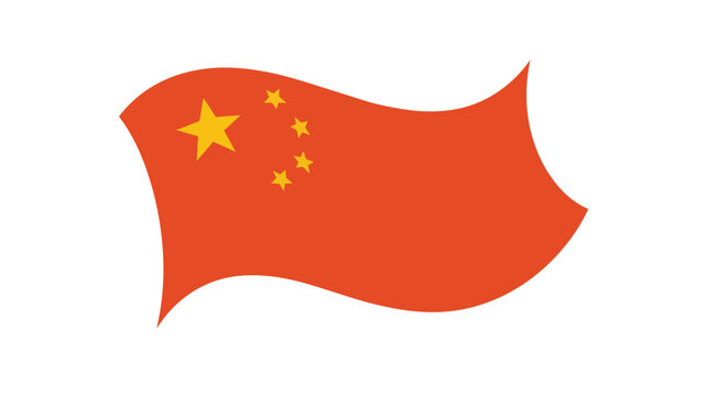 chinese flag on white background