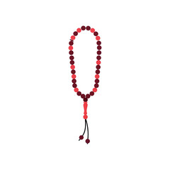 Fototapeta premium Red and Maroon Prayer Beads Isolated on transparent background