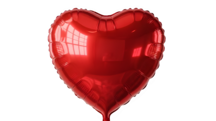 Realistic 3D red heart-shaped balloon isolated on a transparent background. Perfect for Valentine’s Day, love themes, romantic celebrations, wedding designs, anniversary events, and festive decoration