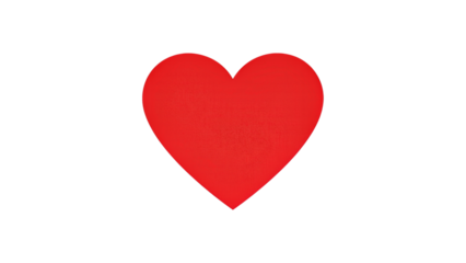 Vibrant Red Heart Symbol on a Clean transparent background