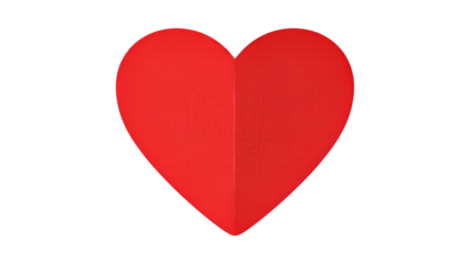 Red Heart Icon on White Background Love and Romance Symbol. transparent background