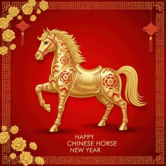 Golden horse celebrating chinese new year