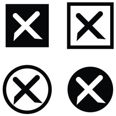 Obraz premium black and white cross icons in squares and circles