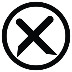 Obraz premium black circle with cross symbol