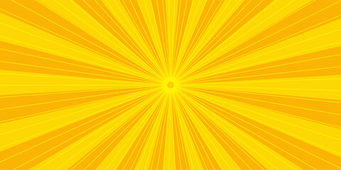 Fototapeta premium Abstract orange comic background. Art pop cartoon backdrop. Halftone effect pattern. Fun anime texture. Starburst manga style bg. Mark popart radial gradient. Spiral, swirl, comic rays.