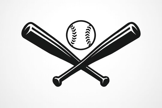 Baseball bats and ball graphic illustration