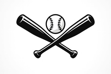 Baseball bats and ball illustration
