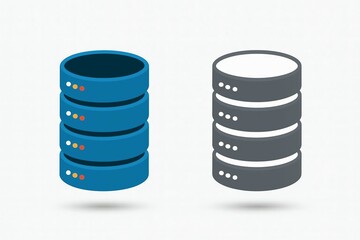 Data storage servers represented by stacked disks