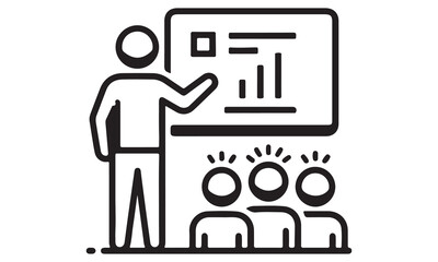 Business Meetings & Corporate Collaboration Icons - Office Work, Presentations, Teamwork Graphics