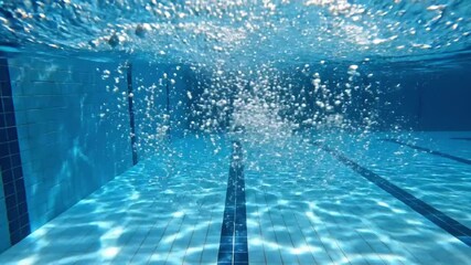 Underwater bubbles in a swimming pool