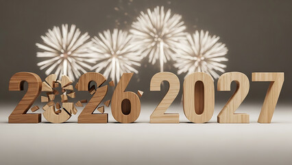 New Year Transition From 2026 To 2027 Celebration Concept