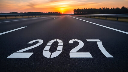 Road to future success 2027 motivation concept