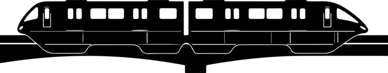 Modern Train Silhouette &ndash; Urban Rail Transportation Art

Monorail Silhouette Illustration &ndash; City Transit Design

High-Speed Train Silhouette &ndash; Minimal Transportation Artwork