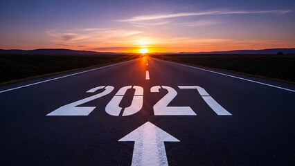 2027 future direction concept road leading to success