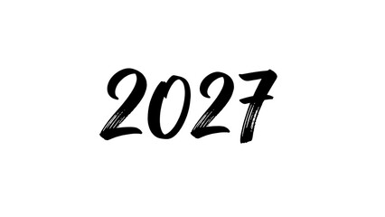 2027 handwritten typography on white background