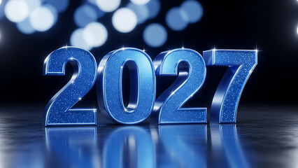 modern new year 2027 glowing numbers celebration background