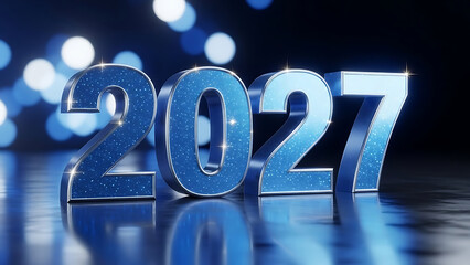 modern new year 2027 glowing numbers celebration background