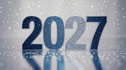 2027 New Year Celebration Minimal Winter Background