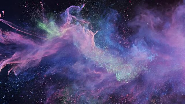 Vibrant colorful splash on dark background