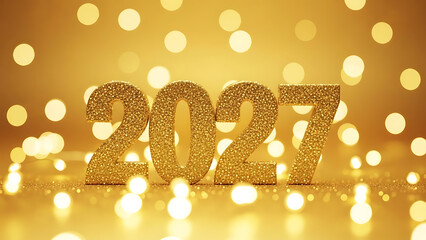 Golden 2027 New Year Celebration Background