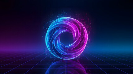 Swirling neon vortex