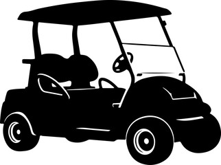 Golf Cart Silhouette &ndash; Black Transportation Illustration

Electric Golf Cart Icon &ndash; Minimalist Silhouette Art

Golf Course Cart Silhouette Design
