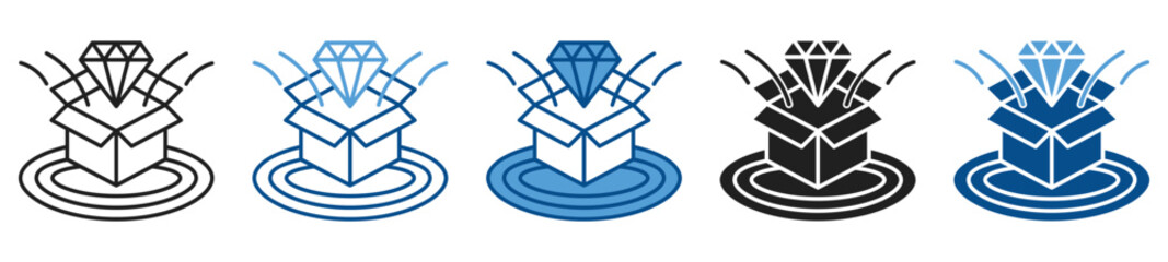 Value Proposition icon set in multiple styles