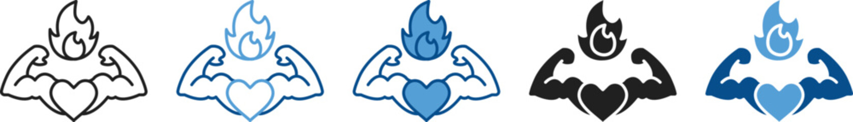 Willpower icon set in multiple styles