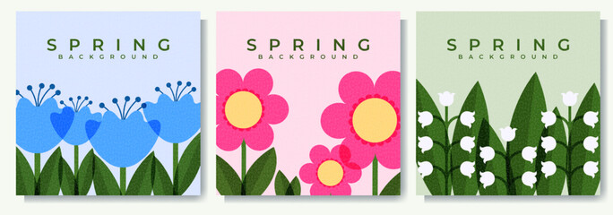 A set of three spring floral cards