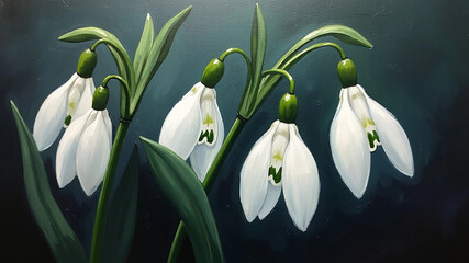 Daffodils. Acrylic painting on canvas.