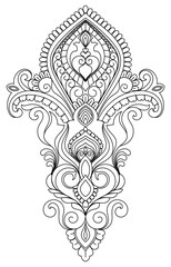 Abstract floral lines, vintage decoration, graphic elements.