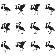 Obraz premium Stork Bird Svg Clip Art