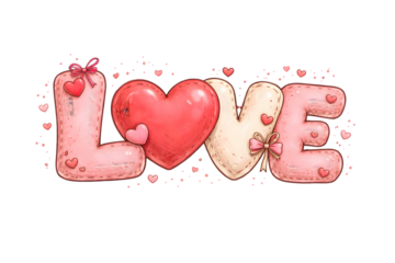 Colorful love letter illustration