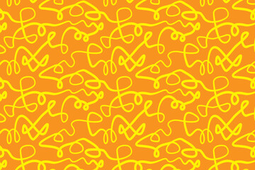 Seamless Illustration vector pattern of yellow line background with orange color