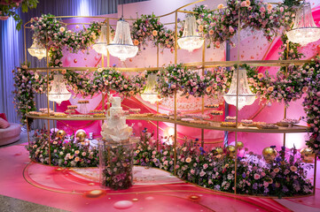 festa, decoração, mesa, aniversário, talher, salão, festejar, casamento, bolo © Demian