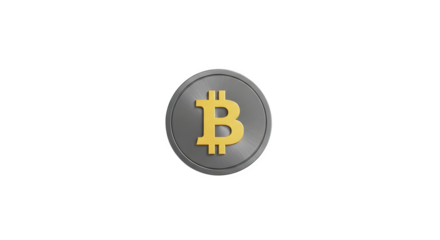 Bitcoin logo isolated on transparent background