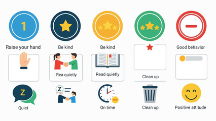 A colorful vector graphic illustration of various icons representing kindness and community service