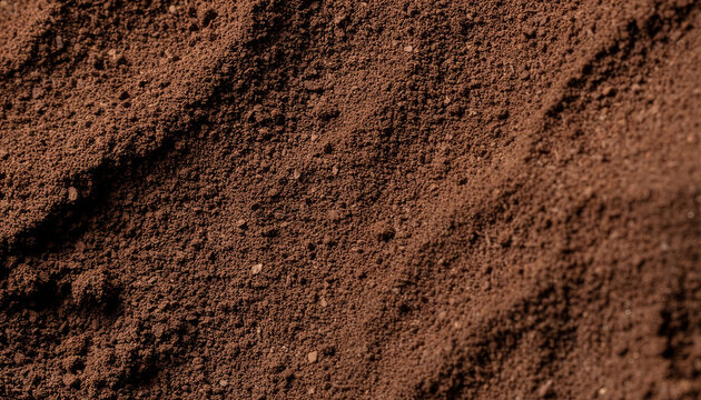 Close-up texture of brown ground coffee powder background