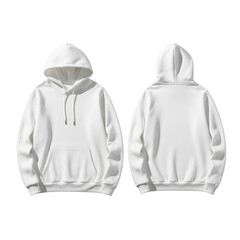 Hoodie front and back view isolated on transparent background