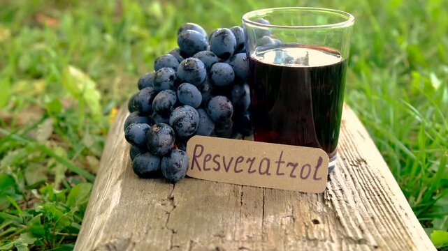 Resveratrol supplements and homeopathy. Selective focus.