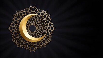 Bright Ramadan illustration of a mosque under a clear sky with Islamic architectural details.