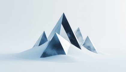 Naklejka premium Frosted Metal Pyramid Shapes
