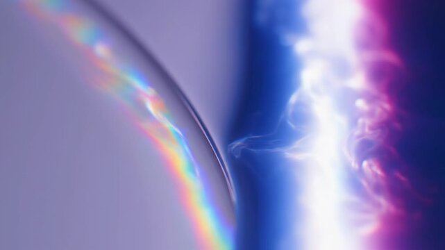 Abstract prism spectrum dispersion with luminous cloud effect