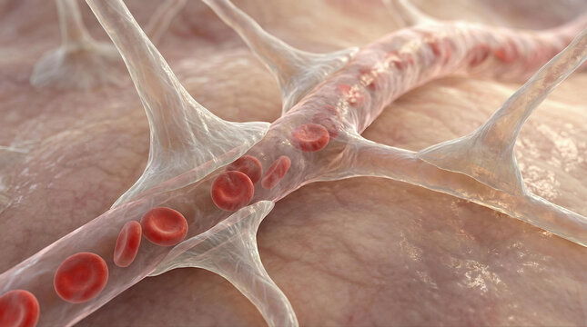 Astrocyte End-Feet Wrapping Around Brain Capillary at Blood-Brain Barrier