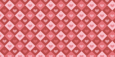 Fototapeta premium Valentine’s Day Seamless Pattern with Red Love Hearts, Romantic Background