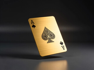 金のスペードのエースのカード	