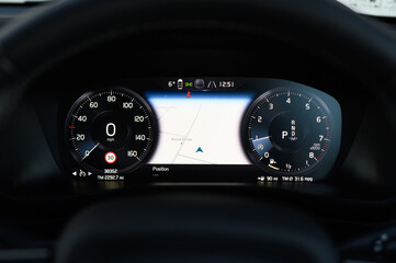 Car virtual cockpit digital instrument cluster display