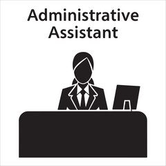 Administrative assistant silhouette vector at work