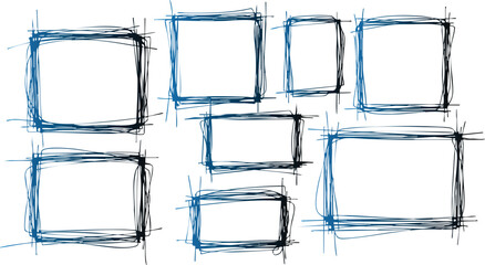 Hand-drawn scribble frame collection for textured backgrounds and creative design layouts.