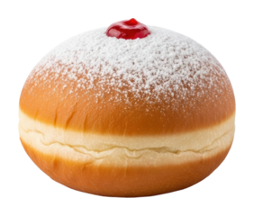Delicious cream-filled donut dessert bakery food isolated on transparent background